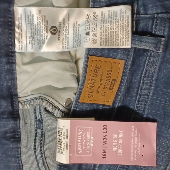 NWT Levi Strauss Signature Simply Stretch High Rise Super Skinny Jeans Sz. 18M - Picture 7 of 13